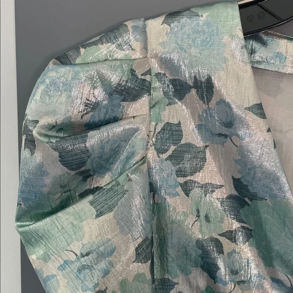 Zara Shimmering Floral Blouse - Blue and Silver ♥️ - Picture 6 of 13